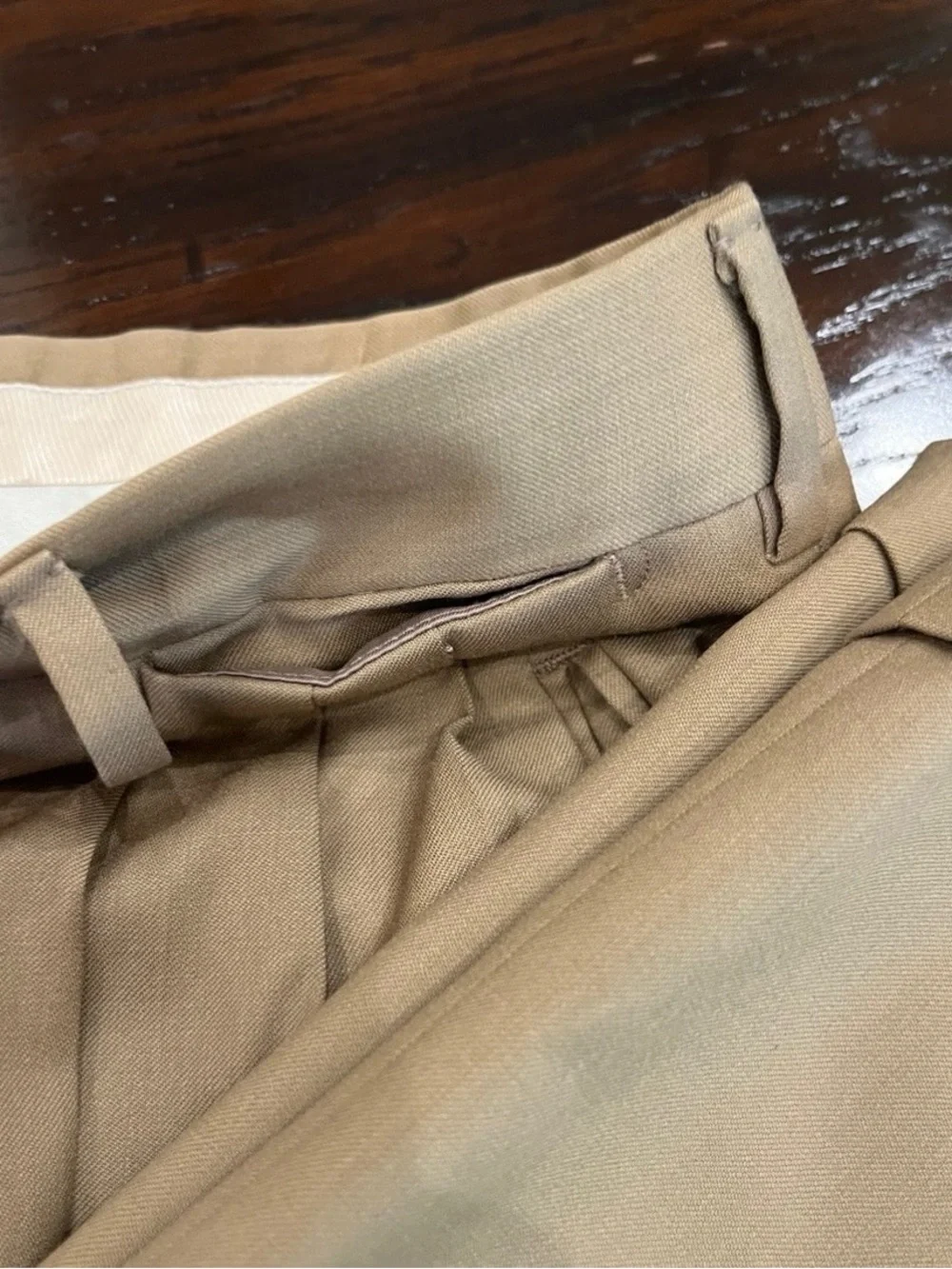 Private Label Men’s Italian Made Super 100s Wool Double Pleated Dress Pants